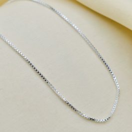 CADENA DE ACERO BLANCO VENECIANA 45CM 1MM