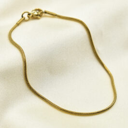 PULSERA DE ACERO DORADO COLA DE RATA 1.2MM