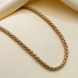 CADENA DE ACERO DORADO ESPIGA 3MM 50CM
