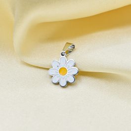 DIJE DE ACERO MARGARITA BLANCA
