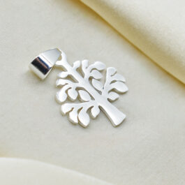 DIJE DE ACERO BLANCO ARBOL DE LA VIDA CALADO