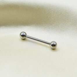 PIERCING DE LENGUA DOBLE BOLA ACERO
