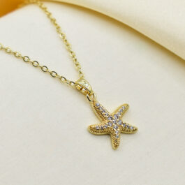 COLLAR DE ACERO DORADO MODELO ESTRELLA DE MAR