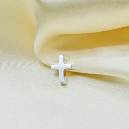 DIJE DE ACERO BLANCO CRUZ MINI PASANTE