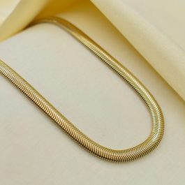 CADENA DE ACERO DORADO COBRA CHATA 5.0 45CM
