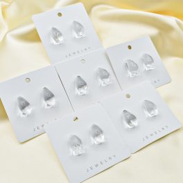 ARO PASANTE DE ACERO GOTA CRISTAL X 6