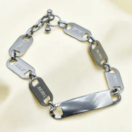 PULSERA DE ACERO DE IDENTIDAD P/ADULTO