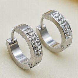 ARO ARGOLLA DE ACERO DOBLE MULTI-STRASS 1.5CM