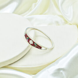 PULSERAS DE ALPACA Y NACAR LINE ROJA