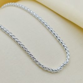 CADENA DE ACERO BLANCO ESPIGA MEDIANA 50CM