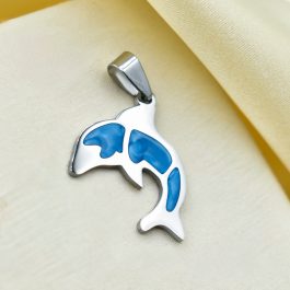 DIJE DE ACERO ESMALTADO DELFIN