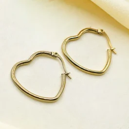 ARGOLLA DE ACERO DORADO CORAZÓN