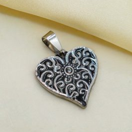 DIJE DE ACERO CORAZON ESMALTADO C/GUARDAS