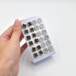 ARO DORADO O PLATEADO DE TREBOL MULTISTRASS X12