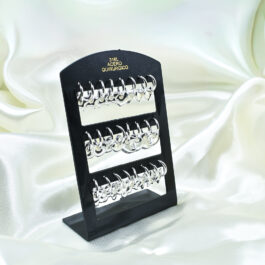 ARGOLLAS DE ACERO BLANCO CON COLGANTES INFLADOS X12