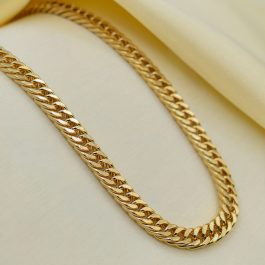 CADENA ACERO DORADO CUBANA GRUESA 60CM