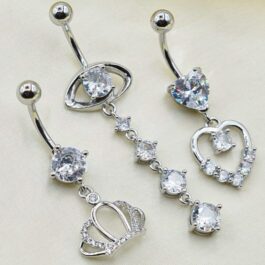 PIERCING PARA OMBLIGO C/ DIJE COLGANTE MODELOS VARIOS X3
