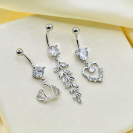 PIERCING PARA OMBLIGO C/ DIJE COLGANTE MODELOS VARIOS X3