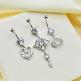 PIERCING PARA OMBLIGO C/ DIJE COLGANTE MODELOS VARIOS X3
