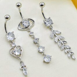 PIERCING PARA OMBLIGO C/ DIJE COLGANTE MODELOS VARIOS X3