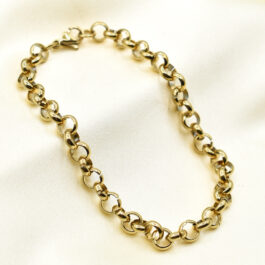 PULSERA DE ACERO DORADO ROLO MEDIANA 6MM