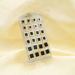 ARO DE ACERO DORADO BULGARI CUADRADO X12