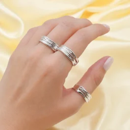 ANILLO BLANCO C/ LINEAS CALADAS