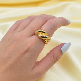 ANILLO DORADO INFLADO MODELO TORZADO