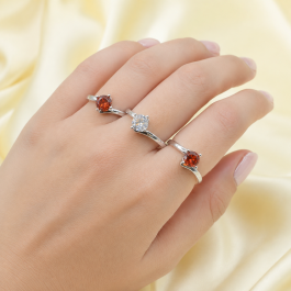 ANILLO BLANCO TIPO CINTILLO CRUZADO X3