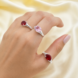 ANILLO BLANCO TIPO CINTILLO C/ CUBIC OVALADO