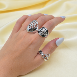 ANILLO ACERO BLANCO VARIOS MODELOS CALADOS O C/ESMALTE