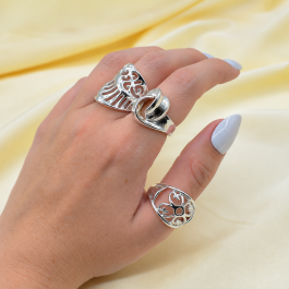 ANILLO ACERO BLANCO VARIOS MODELOS CALADOS O C/ESMALTE