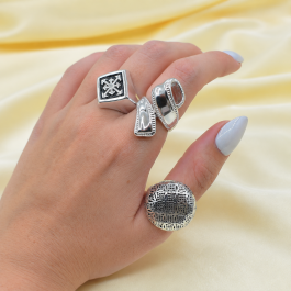 ANILLO ACERO BLANCO VARIOS MODELOS CALADOS O C/ESMALTE