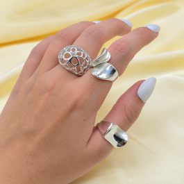ANILLO ACERO BLANCO VARIOS MODELOS CALADOS O C/ESMALTE