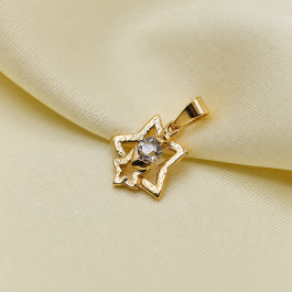 DIJE DORADO CON FORMA DE ESTRELLA C/CUBIC DE COLOR BLANCO