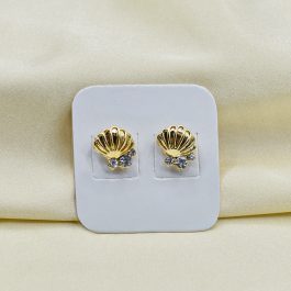 ARO DORADO C/PASANTE DE ACERO OSTRA C/PERLITA Y STRASS