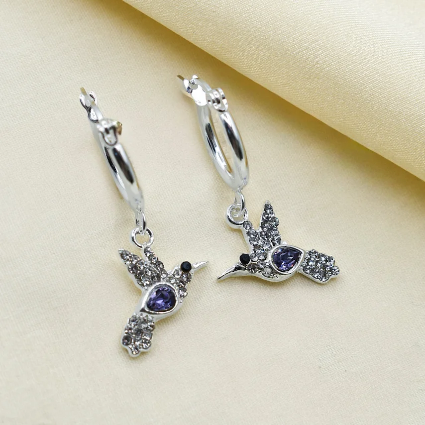 ARGOLLAS DE ACERO BLANCO COLIBRÍ MICROPAVE Y CUBIC - Imagen 4