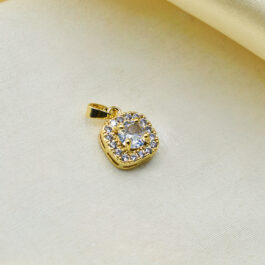 DIJE ACERO/ DORADO CUBIC CUADRADO C/ MICROPAVE