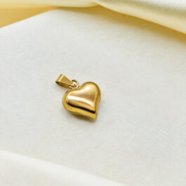DIJE DE ACERO DORADO CORAZON INFLADO CHICO