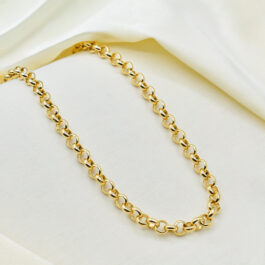 CADENA DE ACERO DORADO ROLO MEDIANA 6.0 45/50CM