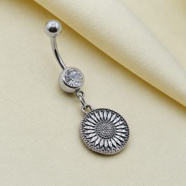 PIERCING OMBLIGO CON DIJES IMPORTANTE MODELO MEDALLA GIRALSOL