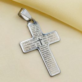 DIJE DE ACERO CRUZ C/PADRE NUESTRO
