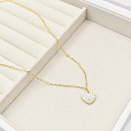 COLLAR DE ACERO DORADO CORAZON MULTISTRASS COLGANTE