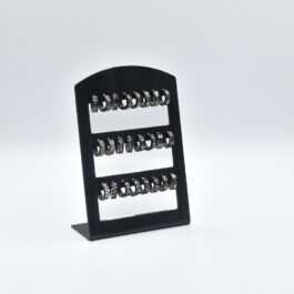 ARO ACERO ARGOLLA NEGRA C/DIBUJOS X12