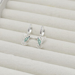 ARGOLLA DE ACERO PLATEADO MICROAVE C/ COLIBRI COLORES