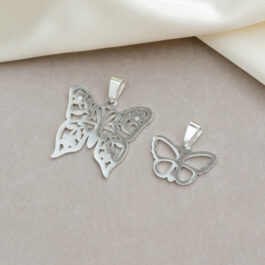 DIJE DE ACERO BLANCO MARIPOSA CALADA