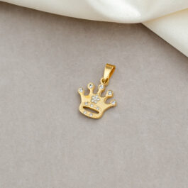 DIJE DE ACERO DORADO CORONA C/STRASS