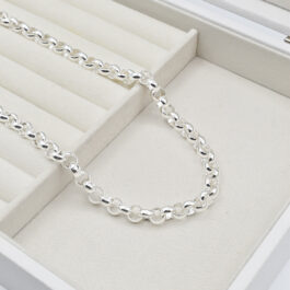 CADENA DE ACERO BLANCO ROLO 7 50CM