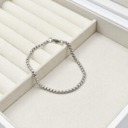 PULSERA DE ACERO ROLO CUADRADA FINA 2.5MM