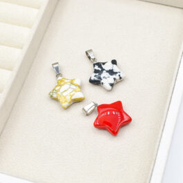 DIJE DE ACERO PIEDRA VARIAS FORMAS ESTRELLAS